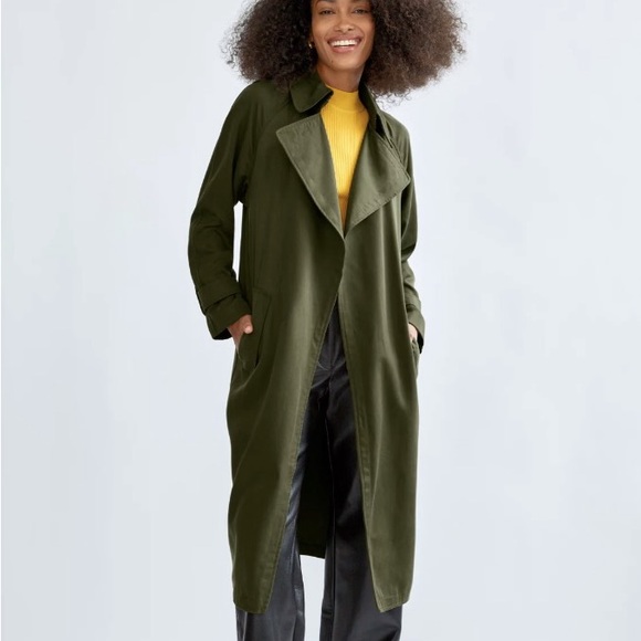 Aritzia Babaton Lawson Trench Coat Olive Green - Picture 1 of 3